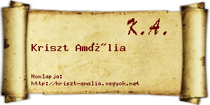 Kriszt Amália névjegykártya