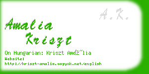 amalia kriszt business card